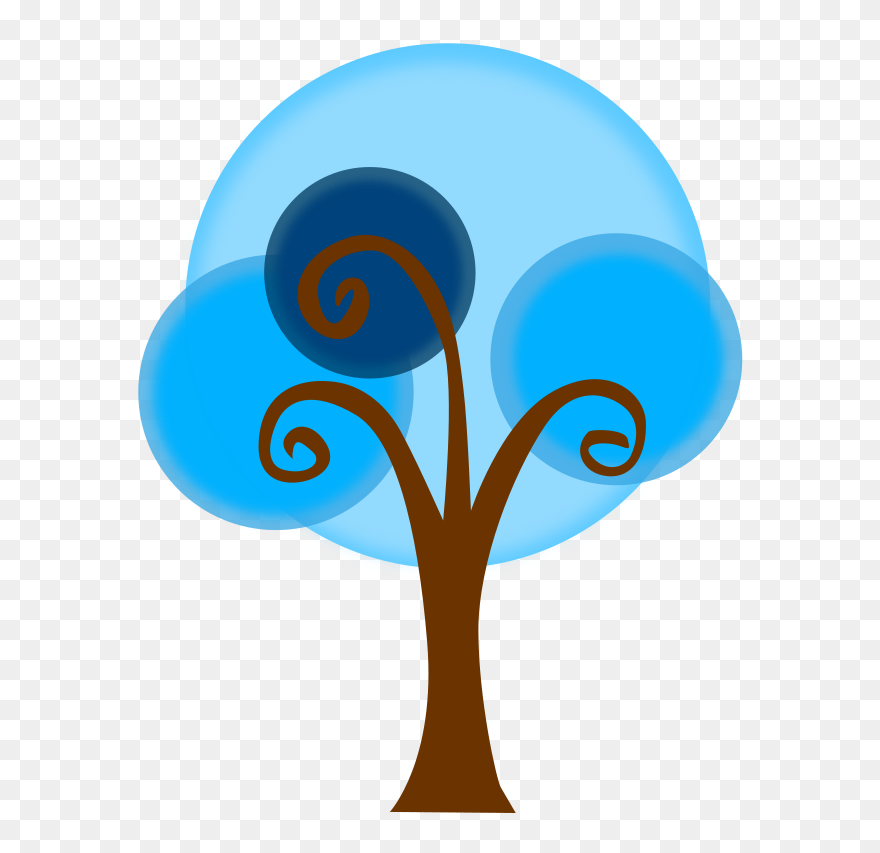 Clipart Blue Tree Clipart - Blue Tree Clip Art - Png Download