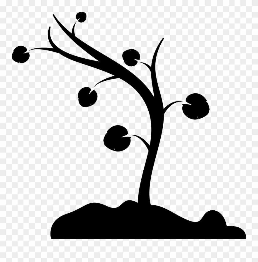 Clip Art Free Tree Curved To Left - Arboles Con Pocas Hojas - Png Download