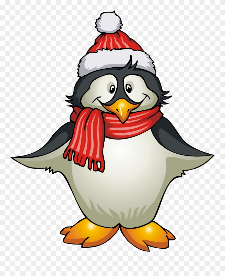 Winter Penguin Clip Art Black And White - Winter Clipart - Png Download