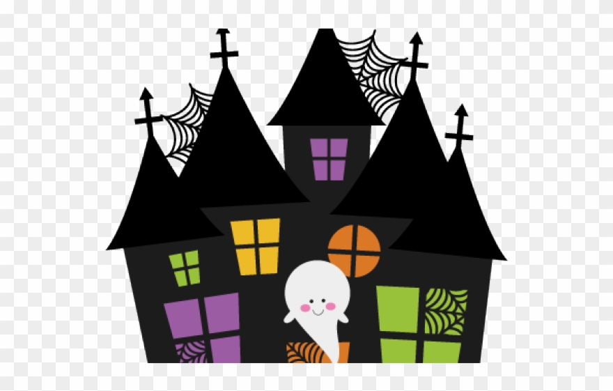 Haunted Clipart Large - Cute Haunted House Clipart - Png Download