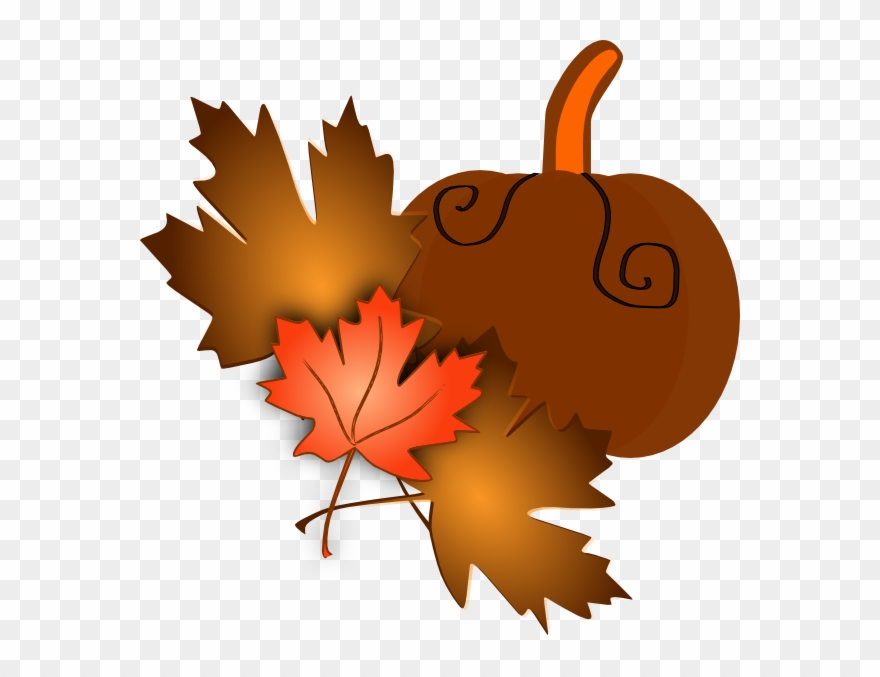 Pumpkin Clipart Pumpkin Leaves - Fall Leaves Pumpkins Tree Clip Art - Png Download