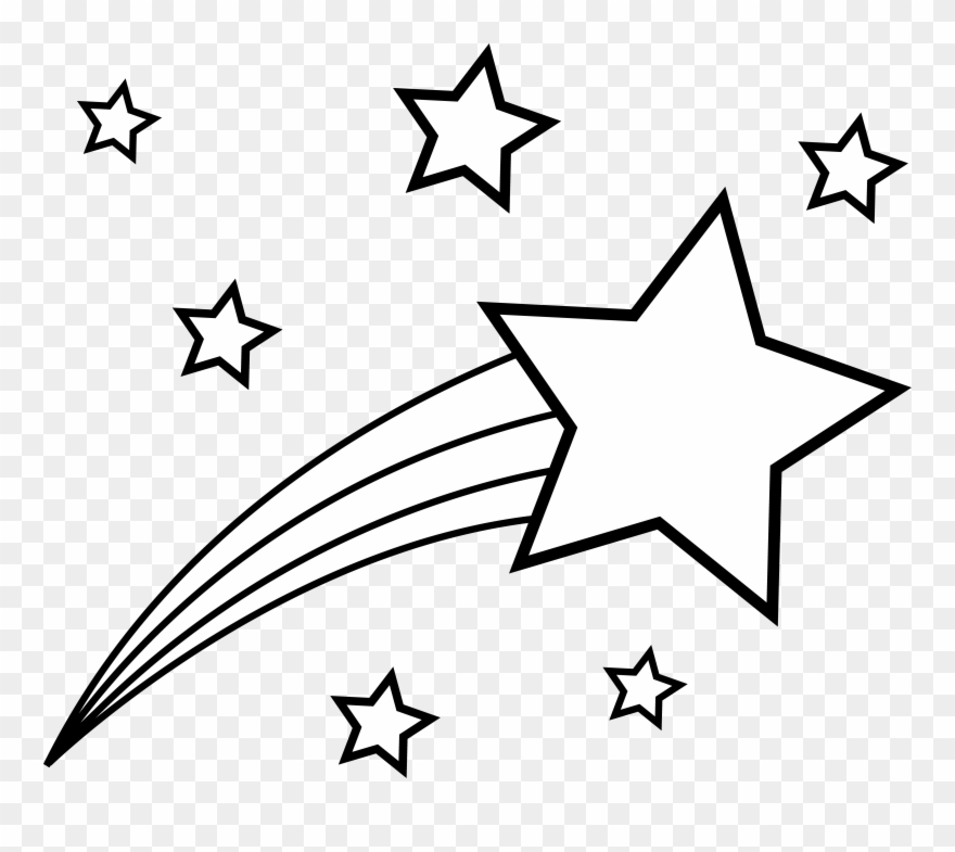 Clip Art Star Of Life - Shooting Star Cartoon Black And White - Png Download