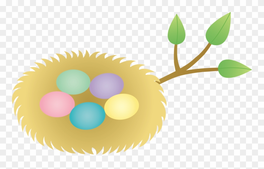 Five Eggs In Nest Clipart - Png Download