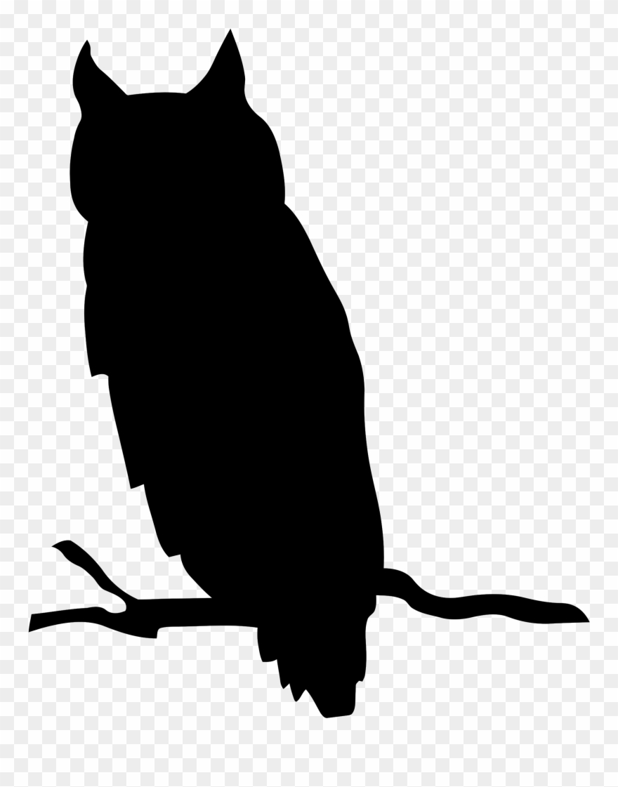 Clipart - Silhouette Owl - Png Download