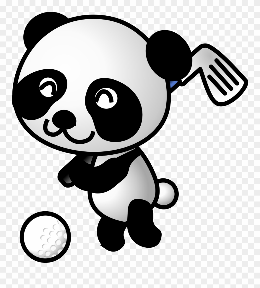 Big Image - Panda Golf Clipart