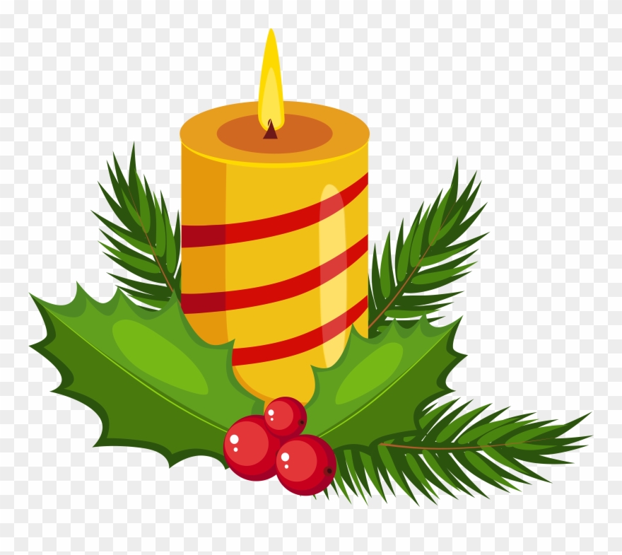 Holley Clipart Transparent Background - Clip Art Christmas Candles - Png Download
