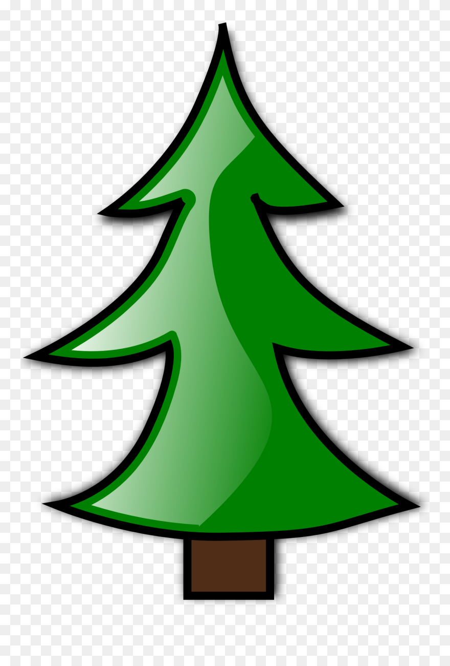 Christmas Tree Clip Art Free - Plain Cartoon Christmas Tree - Png Download