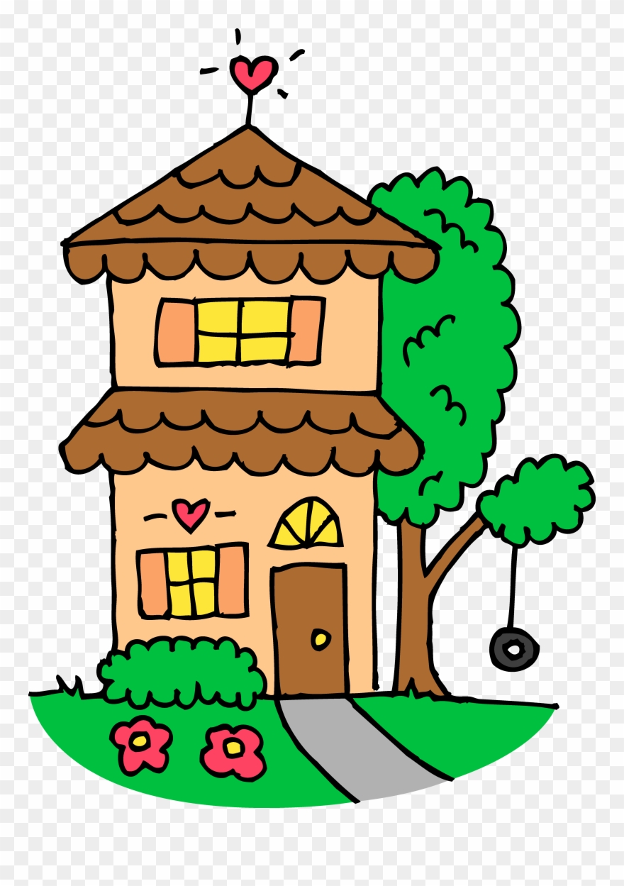 Image - Cute Cartoon House Clipart - Png Download