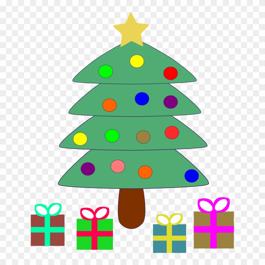 Free Clipart Christmas Machovka - Simple Christmas Tree And Presents - Png Download