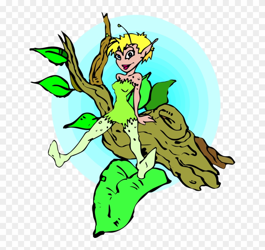 Forest Elf Tree Drawing Magic - Special Fairy Collection Fairies Cubic Zirconia Cz Clipart