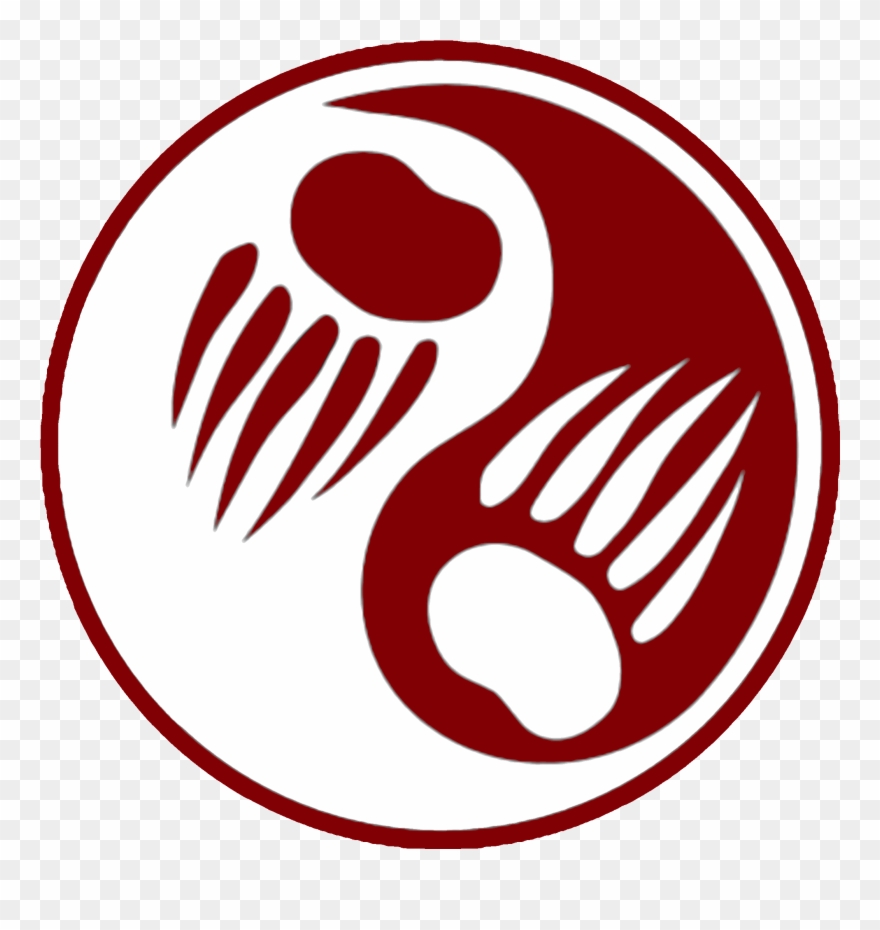 Ying Yang Bear Paw Red - Bear Claw Gang Symbols Clipart