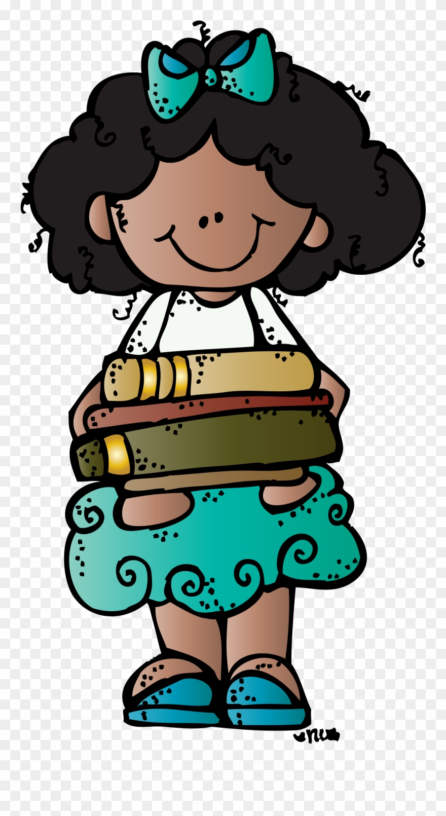 Here You Can See The School Clipart Melonheadz Collection - Melonheadz Clipart Reading - Png Download