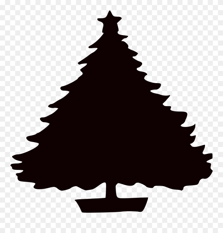 Christmas Tree Silhouette Free Download Clip Art Free - Christmas Tree Round Ornament - Png Download
