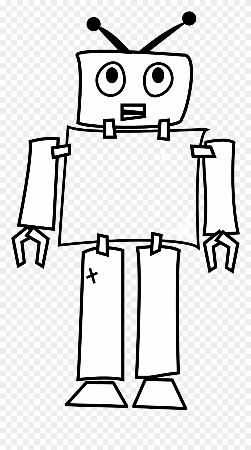 Robot Art Geometry 555px - Robot Line Art Clipart