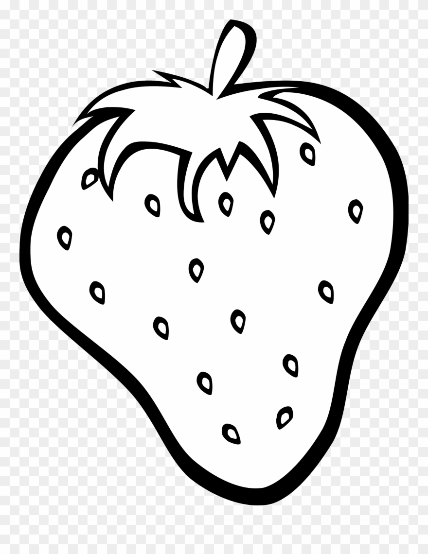 Fruits Clipart Black And White - Coloring Image Of Strawberry - Png Download