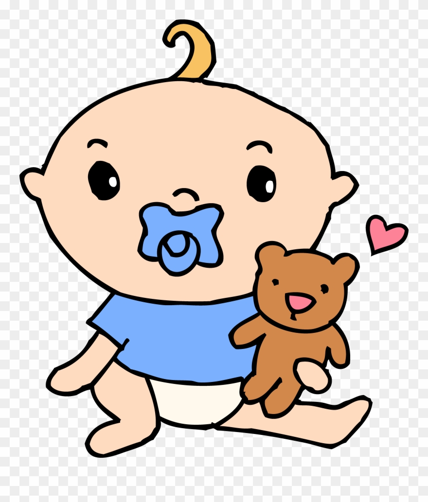 Baby Boy Monkey Clip Art - Baby With Pacifier Clipart - Png Download