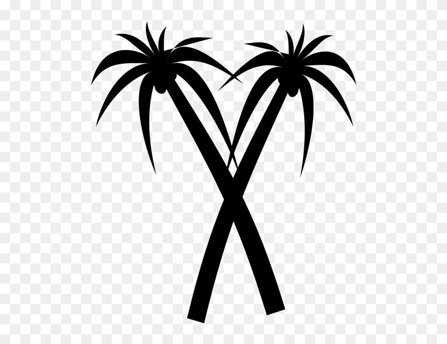 Palm Trees Outlines Png Clipart