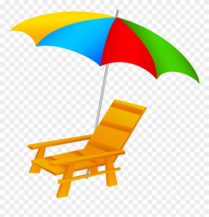 Beach Umbrella And Chair Png Clip Art - Beach Chair Clipart Png Transparent Png