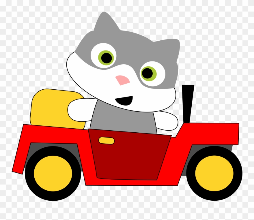 Clip Download Clipart A Cat Driving - Cat Driving Car Clipart - Png Download