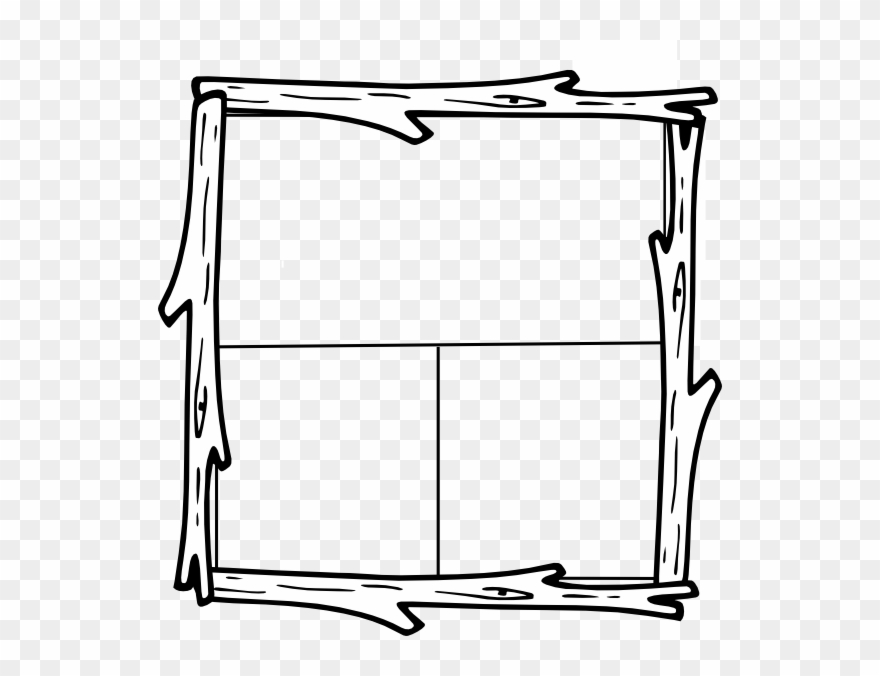 Wooden Frame Clipart Black And White - Png Download