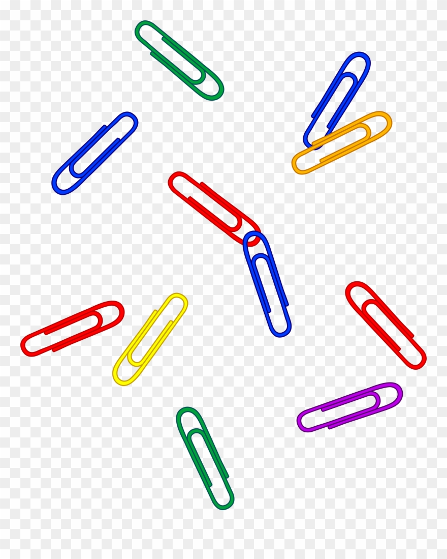 Scattered Colorful Paper Clips Free - Paper Clips Clipart Png Transparent Png
