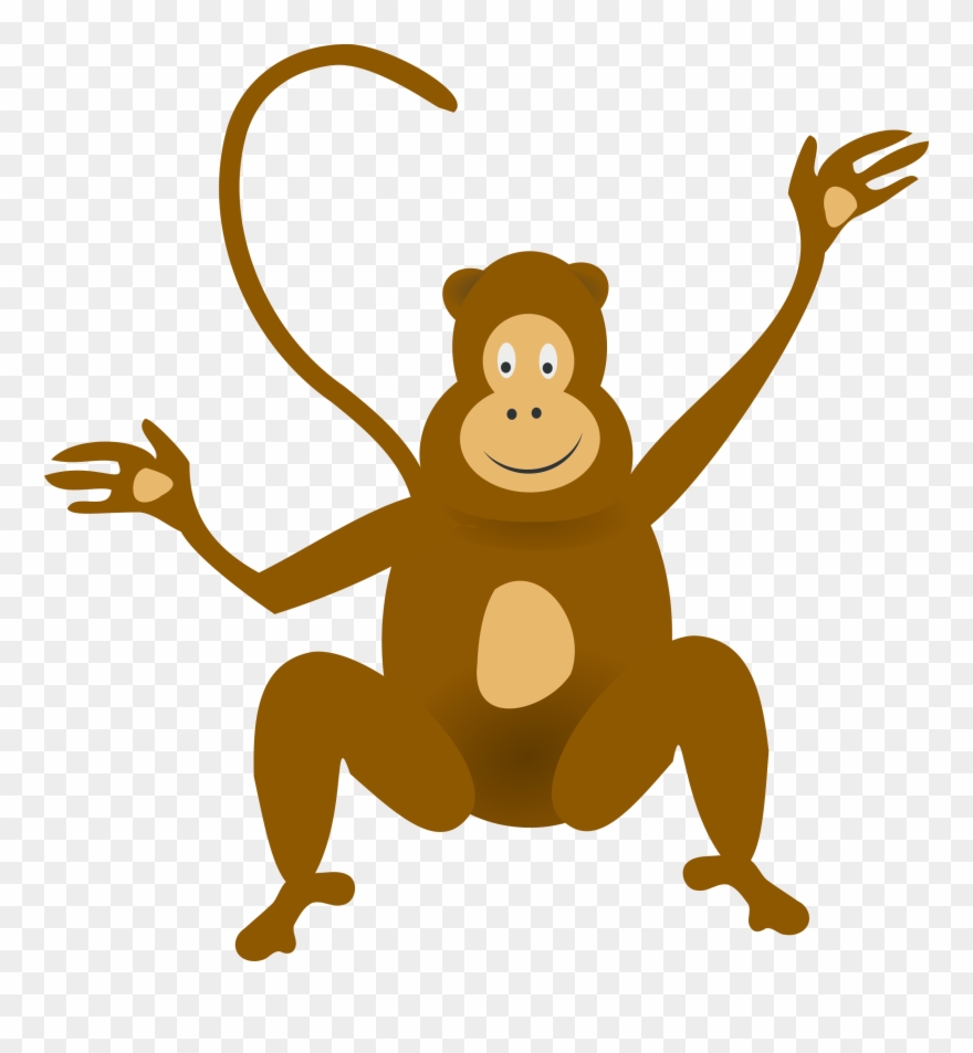 Graphic Black And White Download Monkey Jungle Clip - Clip Art Monkey Transparent Background - Png Download