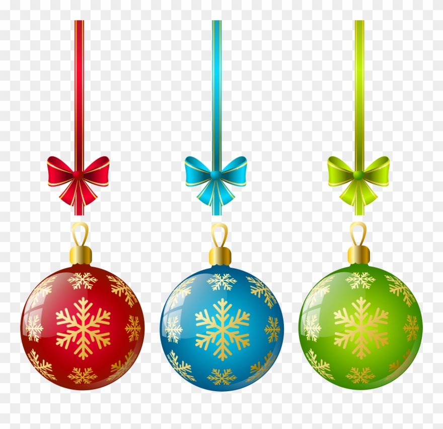 Large Transparent Three Christmas Ball Ornaments Clipart - Christmas Tree Ornaments Transparent - Png Download