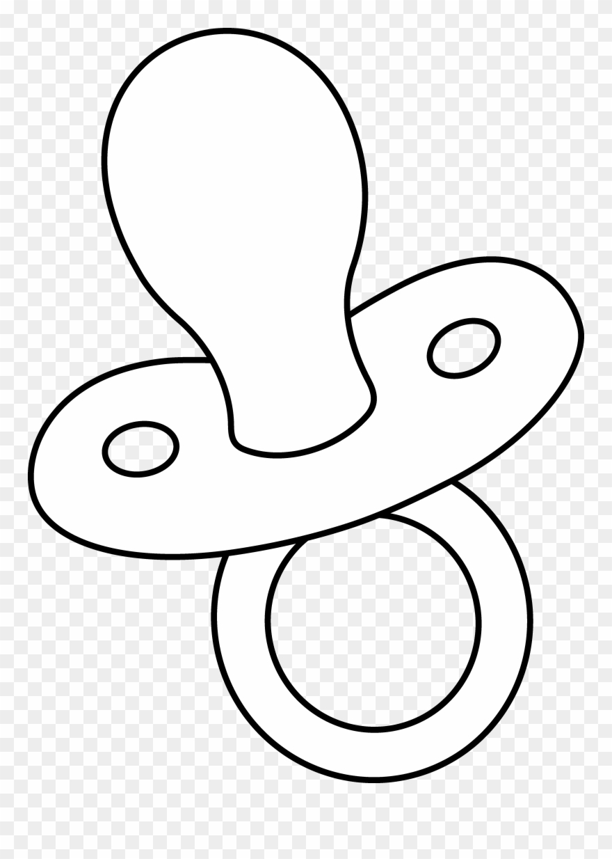Baby Monkey Clip Art Black And White - Baby Pacifier Clipart Black And White - Png Download