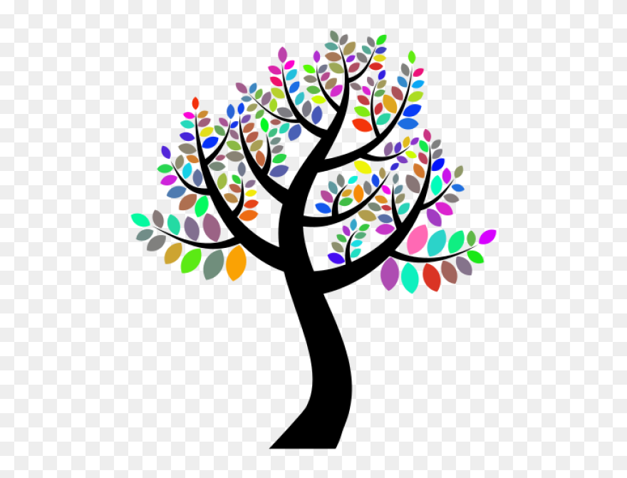 Tree Branch Trunk Art Leaf - Colorful Tree Png Clipart