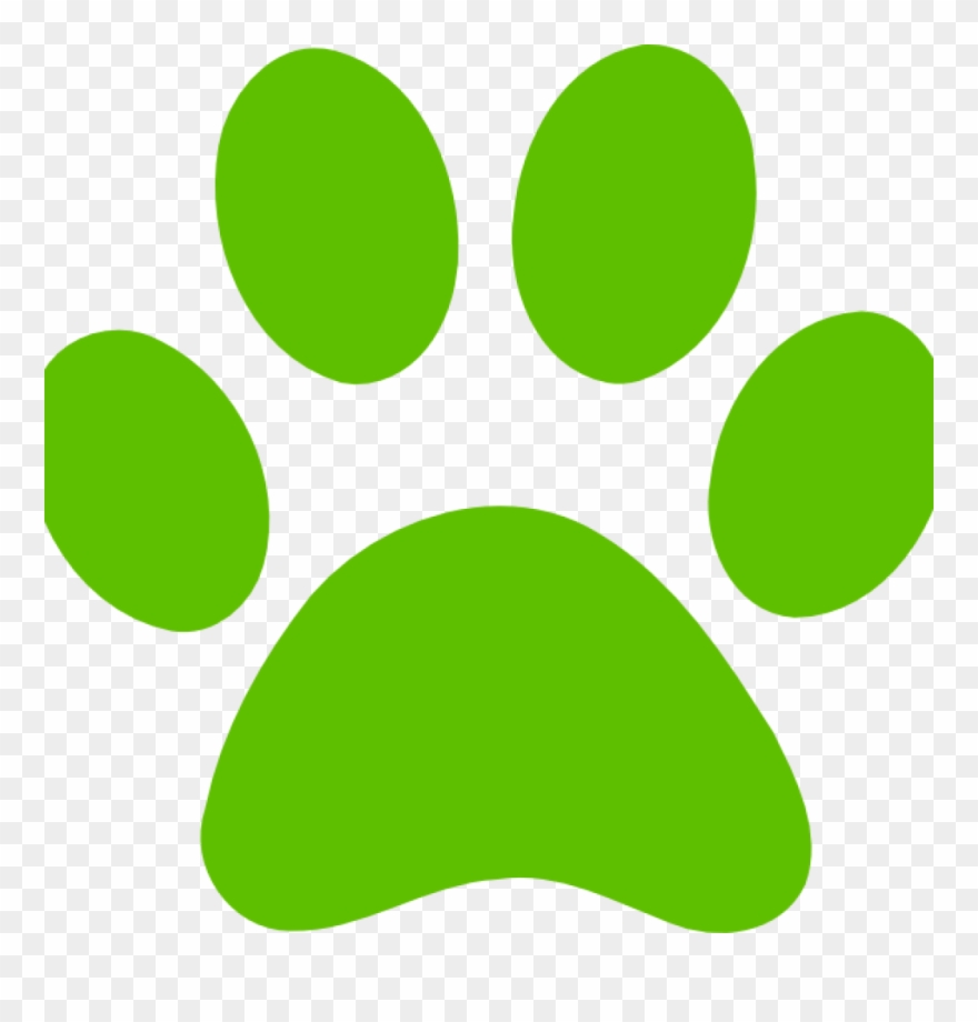 Dog Paw Print Clip Art Free Download - Green Dog Paw Print - Png Download