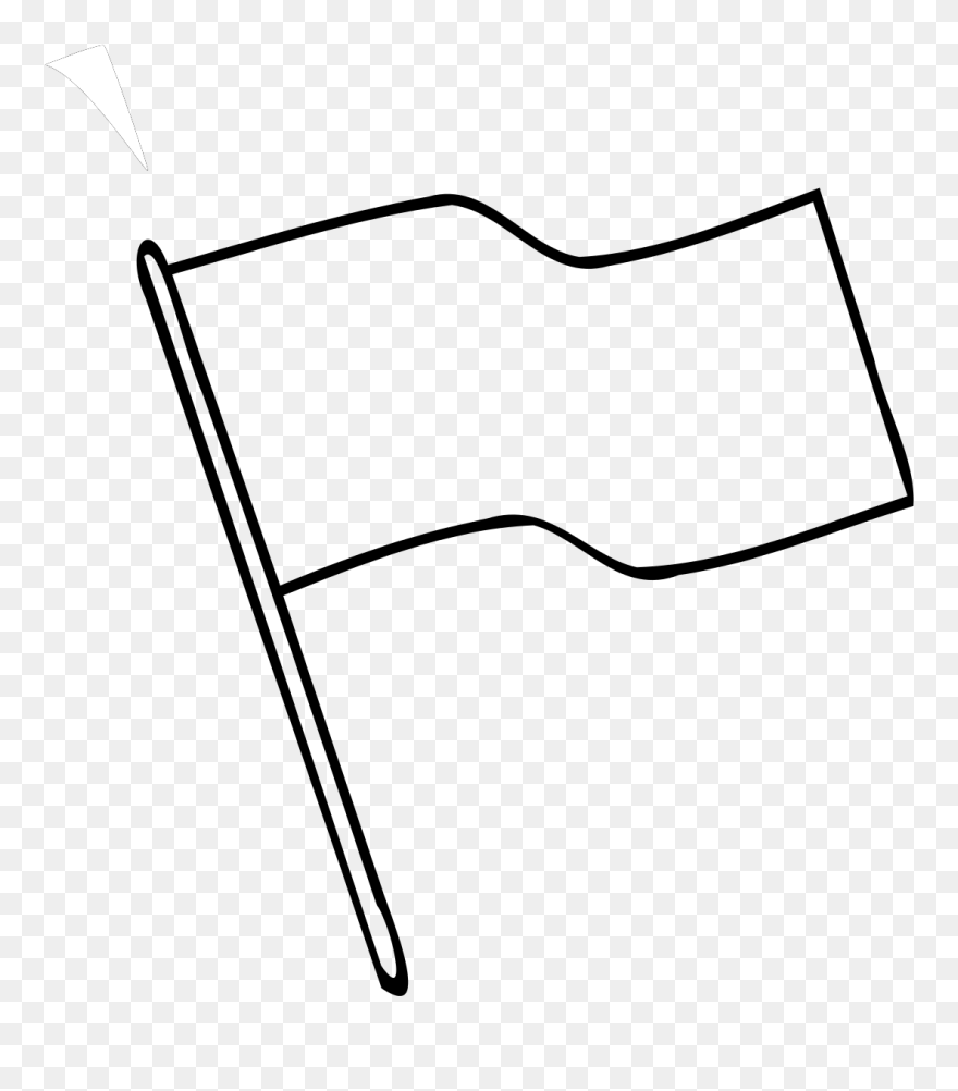 White Flag Images Clip Art Clipartfest - Outline Of A Flag - Png Download