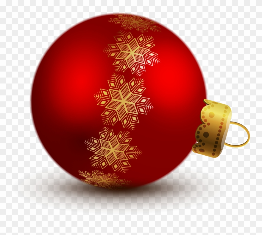 Transparent Red Christmas Ball Ornaments Clipart - Christmas Ornament Transparent Background - Png Download