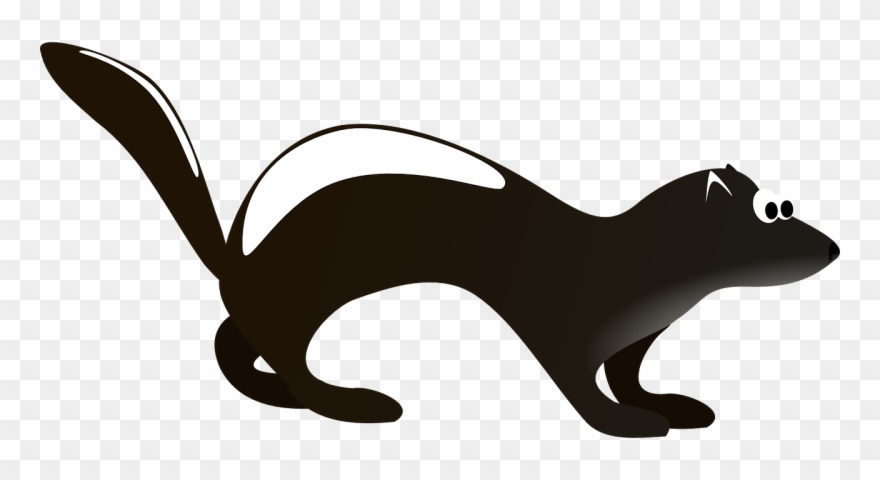 Skunk Clip Art At Vector Clip Art Free Image - Siyah Beyaz Çizgili Hayvan - Png Download