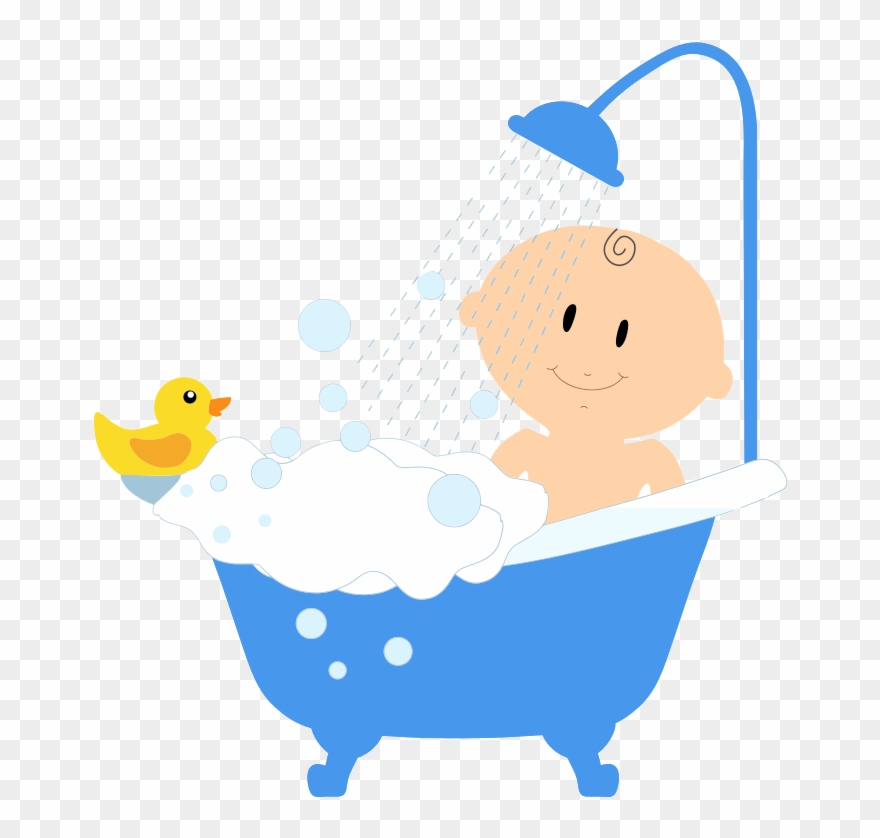 Baby Free To Use Clipart - Baby Taking Shower Clip Art - Png Download
