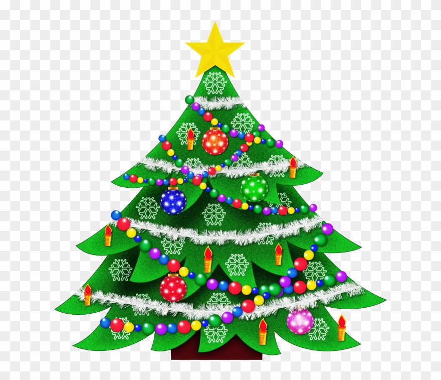Christmas Tree Clip Art Free Vector In Open Office - Christmas Tree Round Ornament - Png Download