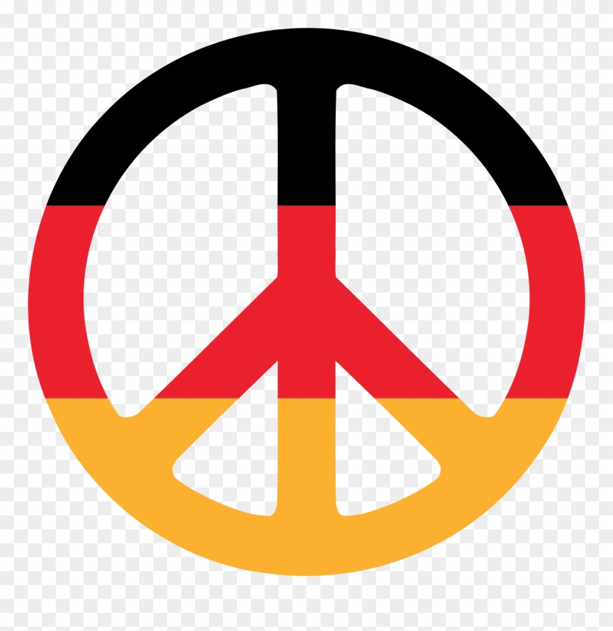 Germany Peace Symbol Flag 3 Scallywag Peacesymbol - German Flag Peace Sign Clipart