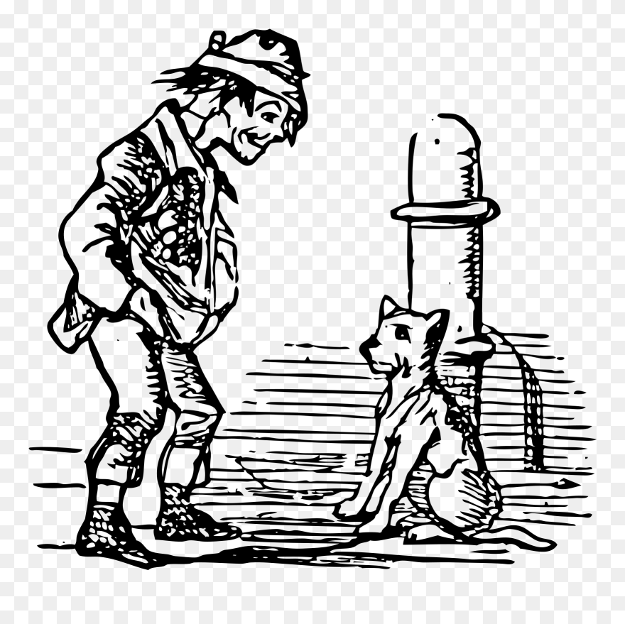 Free Vector Beggar And Dog Clip Art - Outline Of A Beggar - Png Download