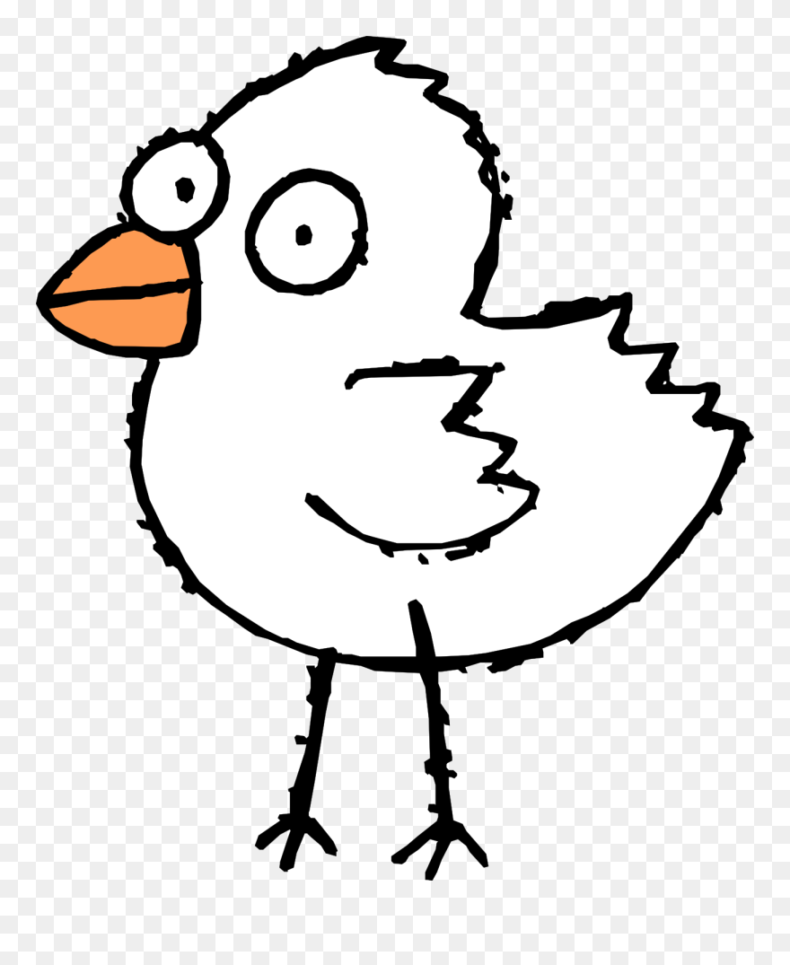 Clip Arts Related To - Bird Cartoon Black And White - Png Download