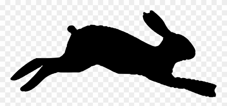 Rabbit Running Silhouette Clipart
