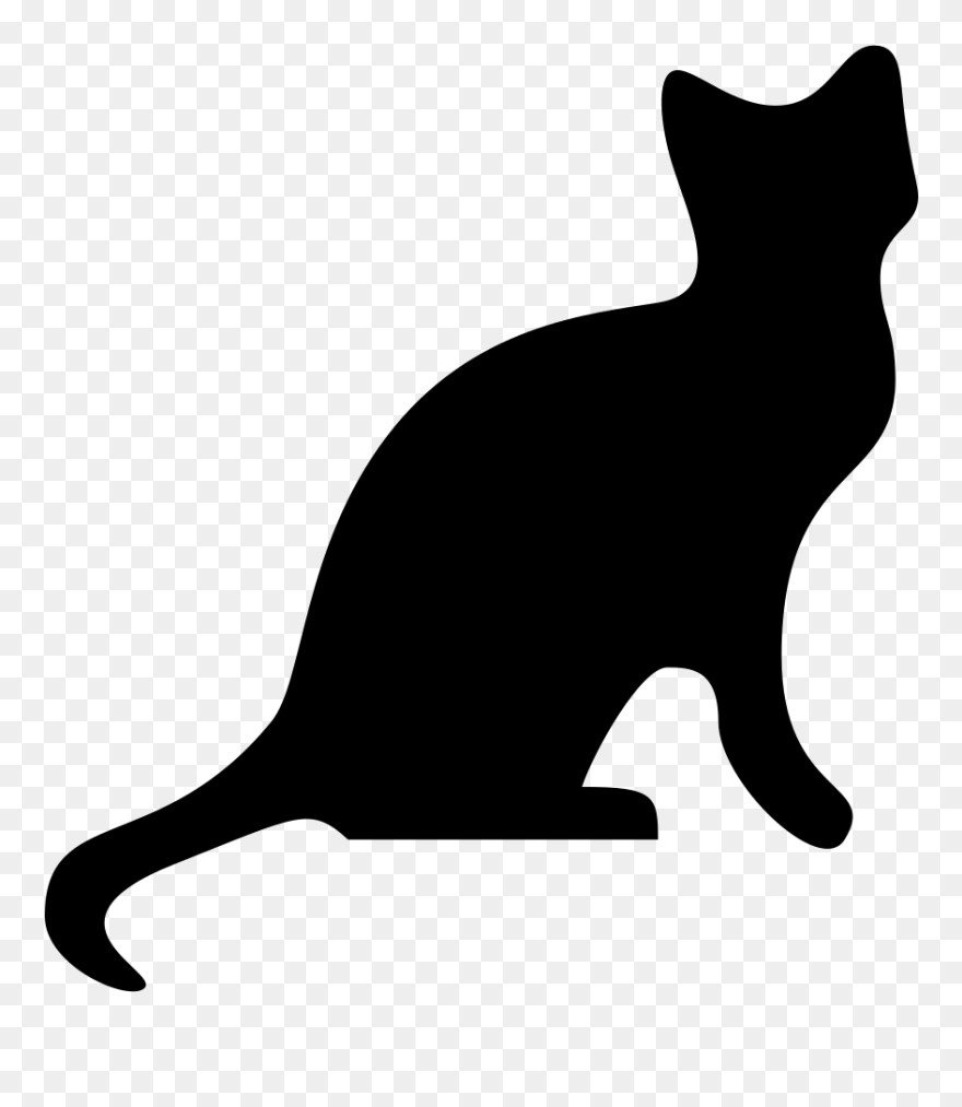 Cat Silhouette 2 Clip Art - Cat Silhouette - Png Download