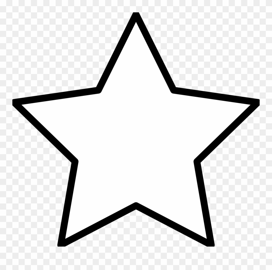 Graphic Free Stock Star Silhouette Outline Clip Art - Star Coloring - Png Download