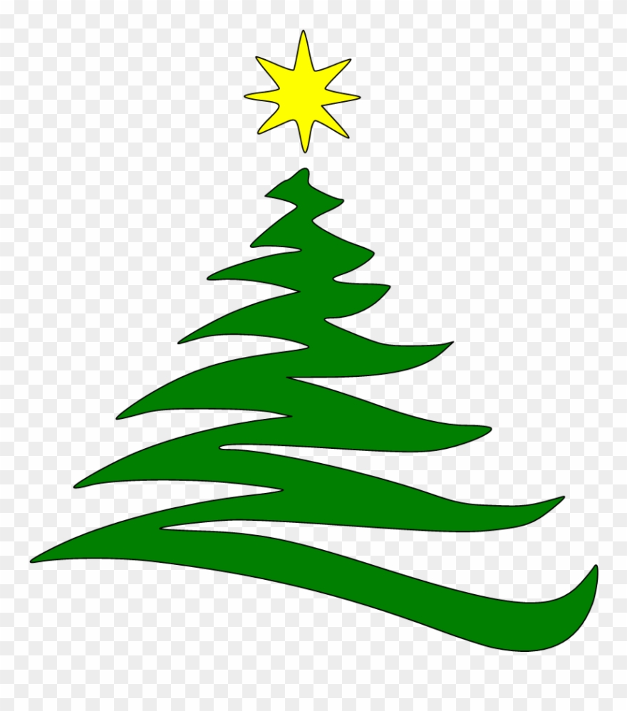 Green Christmas Tree Outline Clipart Free Clip Art - Green Christmas Tree Clipart - Png Download
