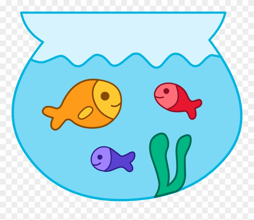 Cute Pet Fishes In Bowl - Cartoon Fish In A Bowl Clipart