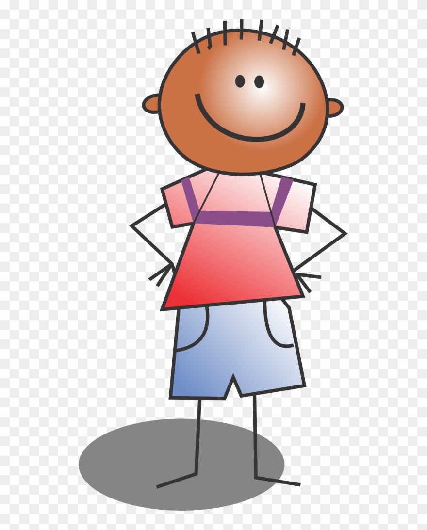 Image Black And White Download Child Clipart - Cartoon Stick Figure Boy Shower Curtain - Png Download