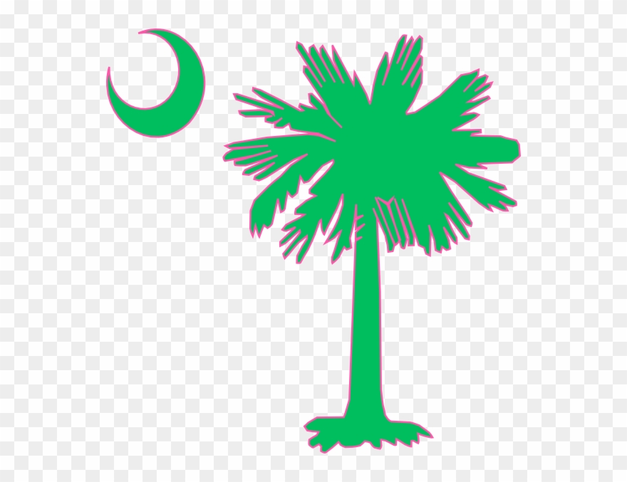 This Free Clip Arts Design Of Sc Palmetto Tree Pink&green - South Carolina Thin Blue Line - Png Download