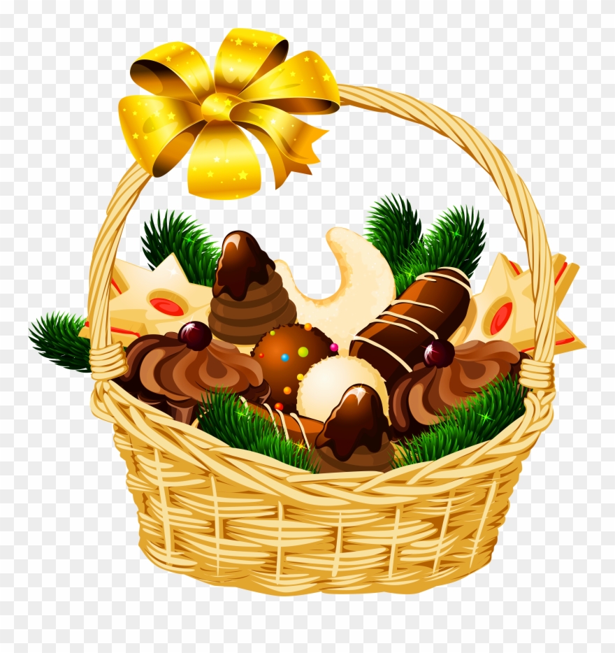 Online Free Christmas Food Basket Clip Art, Art Collection - Christmas Basket Vector - Png Download