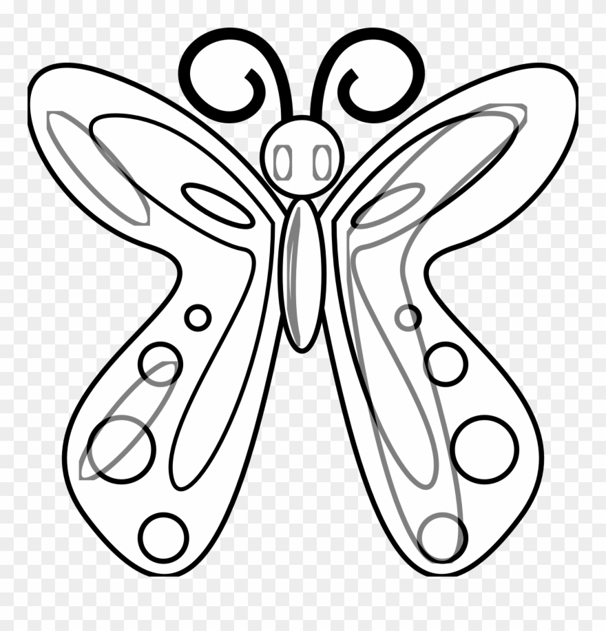 Butterfly Net Drawing Clipart Panda - Butterflies Clip Art Black And White - Png Download