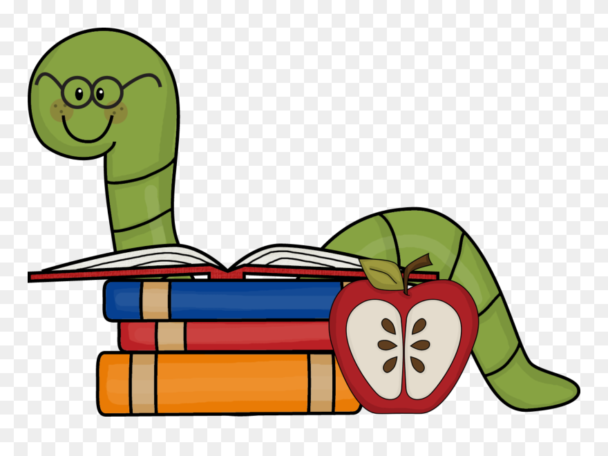 Pile Of Books Clip Art - Book Worm Clip Art Free - Png Download