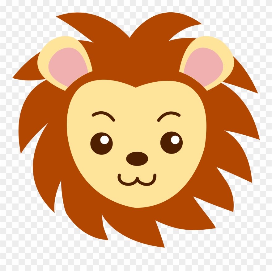 Face Of A Cute Lion - Clip Art Lion Face - Png Download
