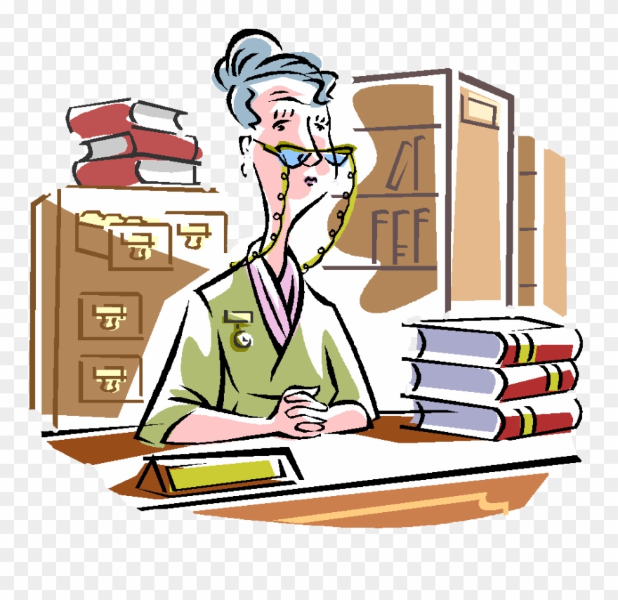 Paper Cut Border And Background - Librarian At Desk Clip Art - Png Download